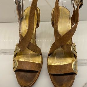 Vintage DKNY cork sandal heels